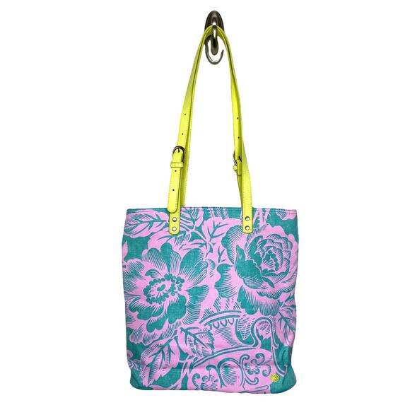 Amy Butler for Kalencom Harper Tote - Turquoise, Pink, and Lime Green - Picture 2 of 9